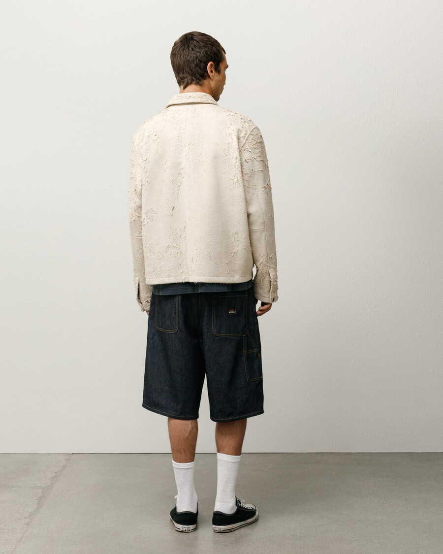 pantaloncini da lavoro in denim grezzo