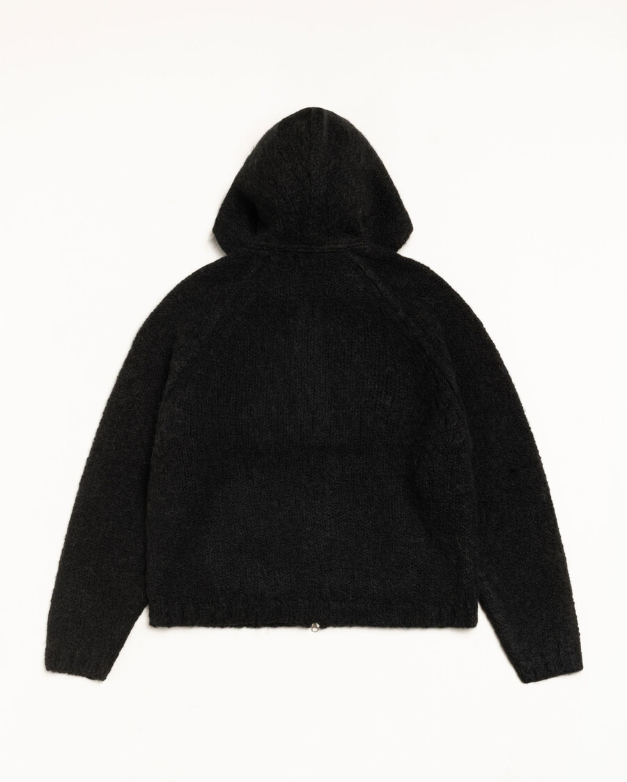 felpa con cappuccio in maglia grossa con zip
