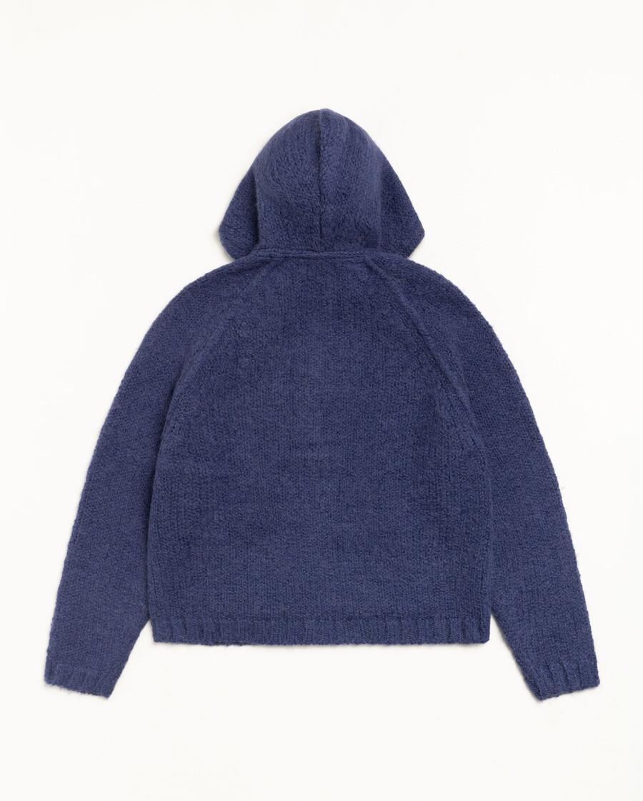 felpa con cappuccio in maglia grossa con zip