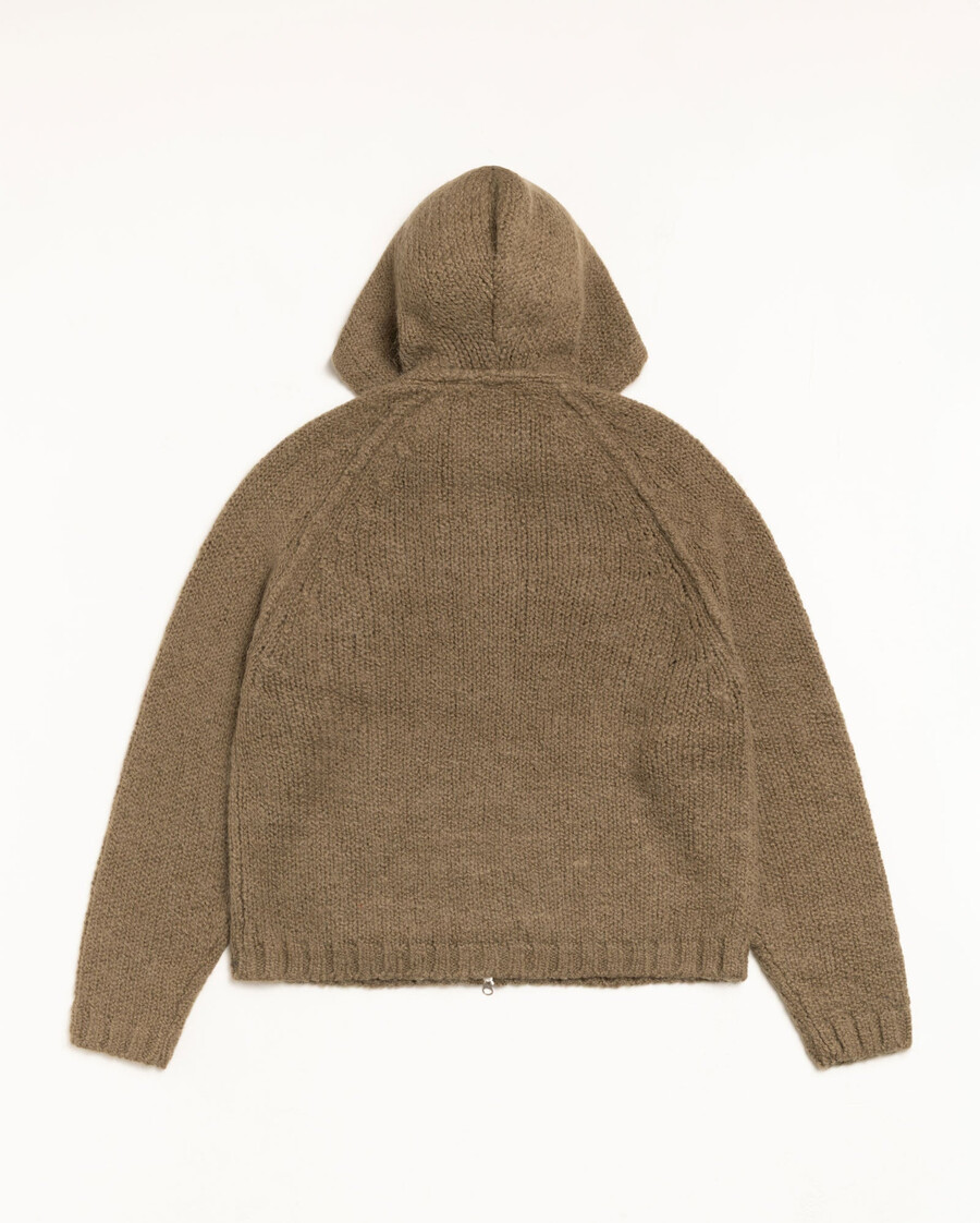felpa con cappuccio in maglia grossa con zip