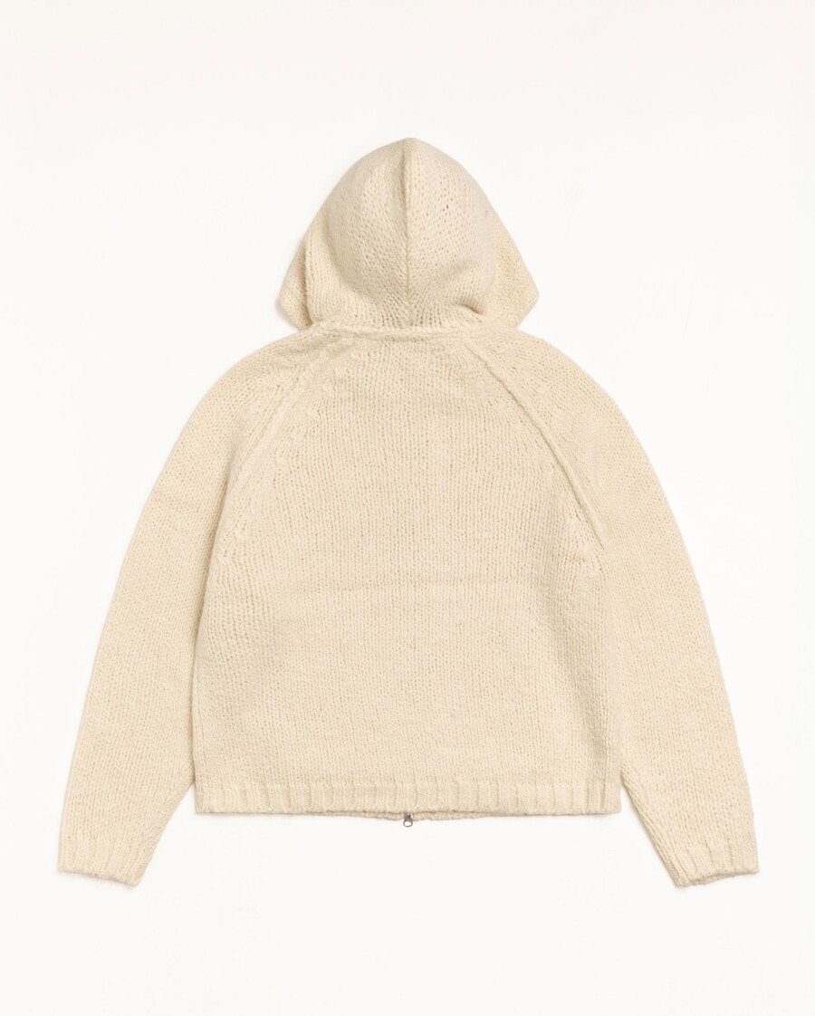 felpa con cappuccio in maglia grossa con zip