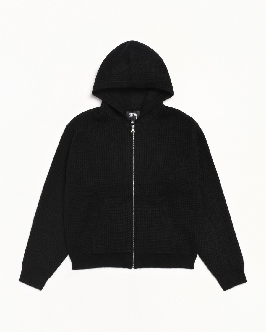 maglione con cappuccio e cerniera in cashmere a nido dape