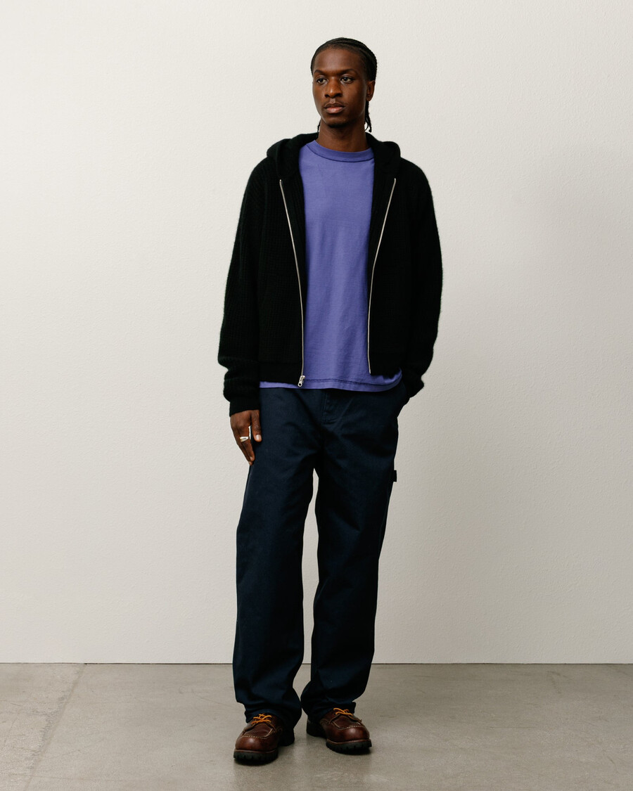 maglione con cappuccio e cerniera in cashmere a nido dape