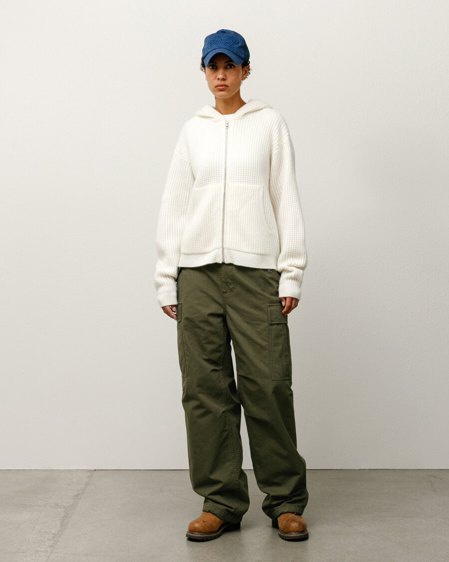 maglione con cappuccio e cerniera in cashmere a nido dape