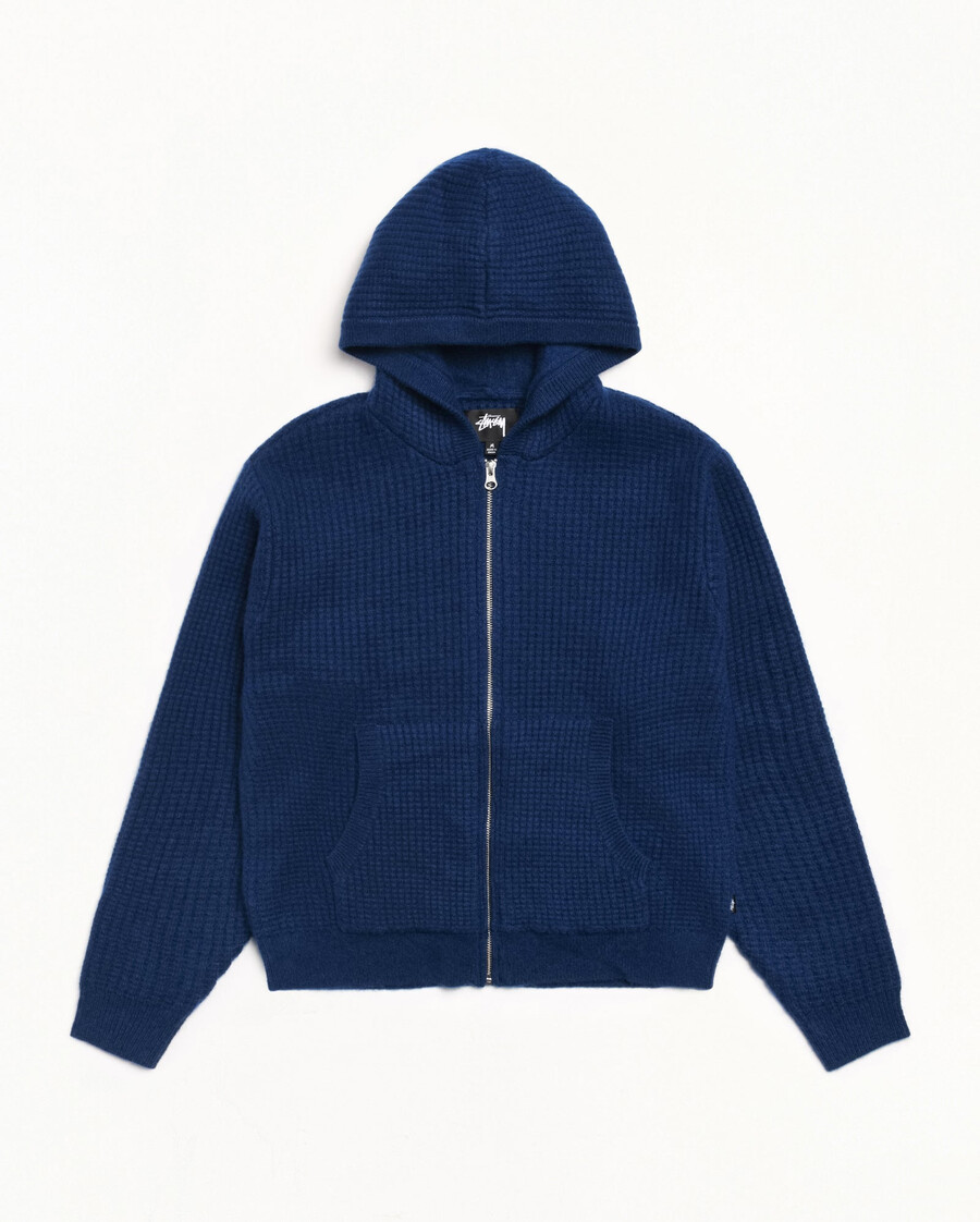 maglione con cappuccio e cerniera in cashmere a nido dape