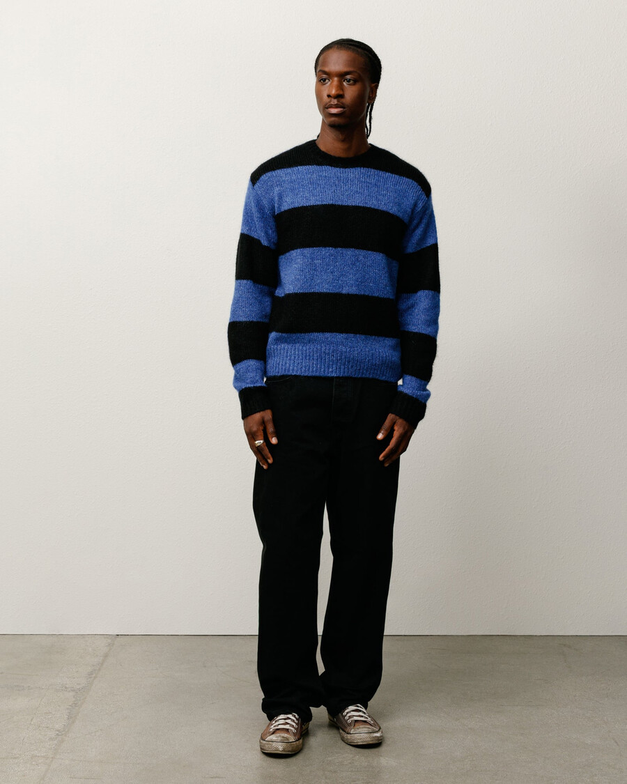maglione a righe in mohair