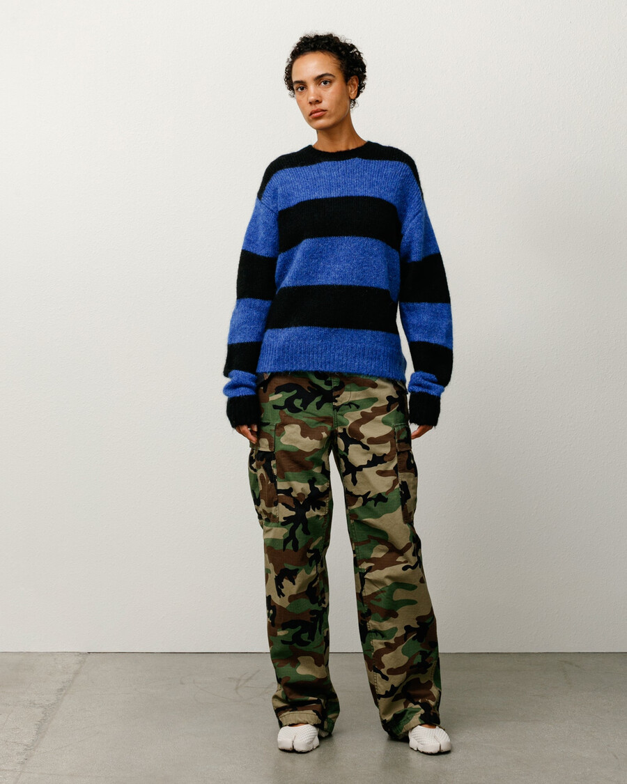 maglione a righe in mohair