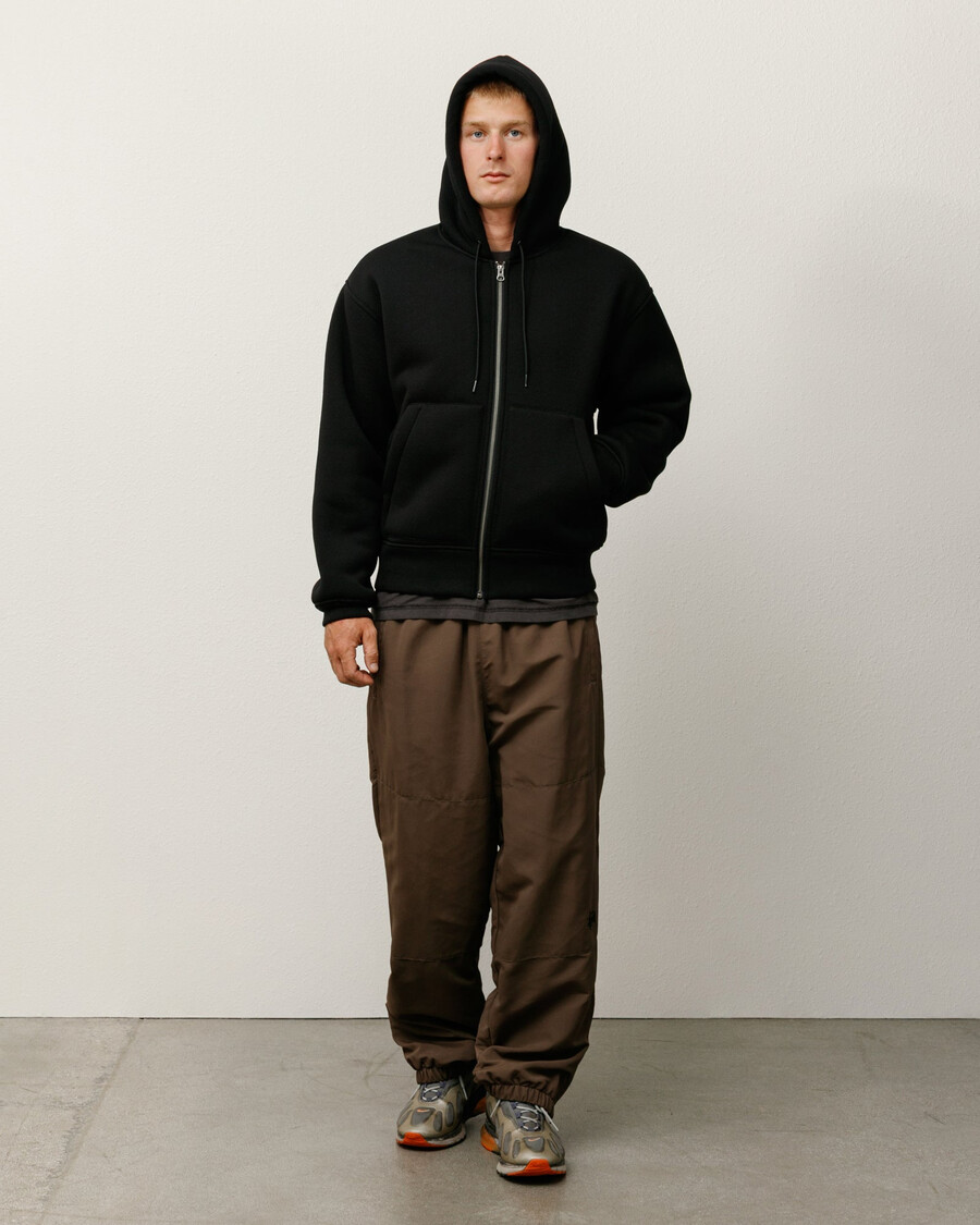 felpa con cappuccio sherpa bonded