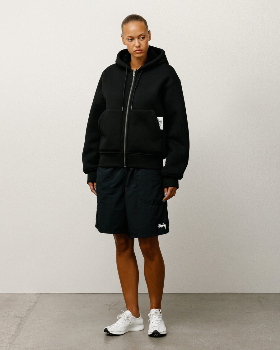 felpa con cappuccio sherpa bonded