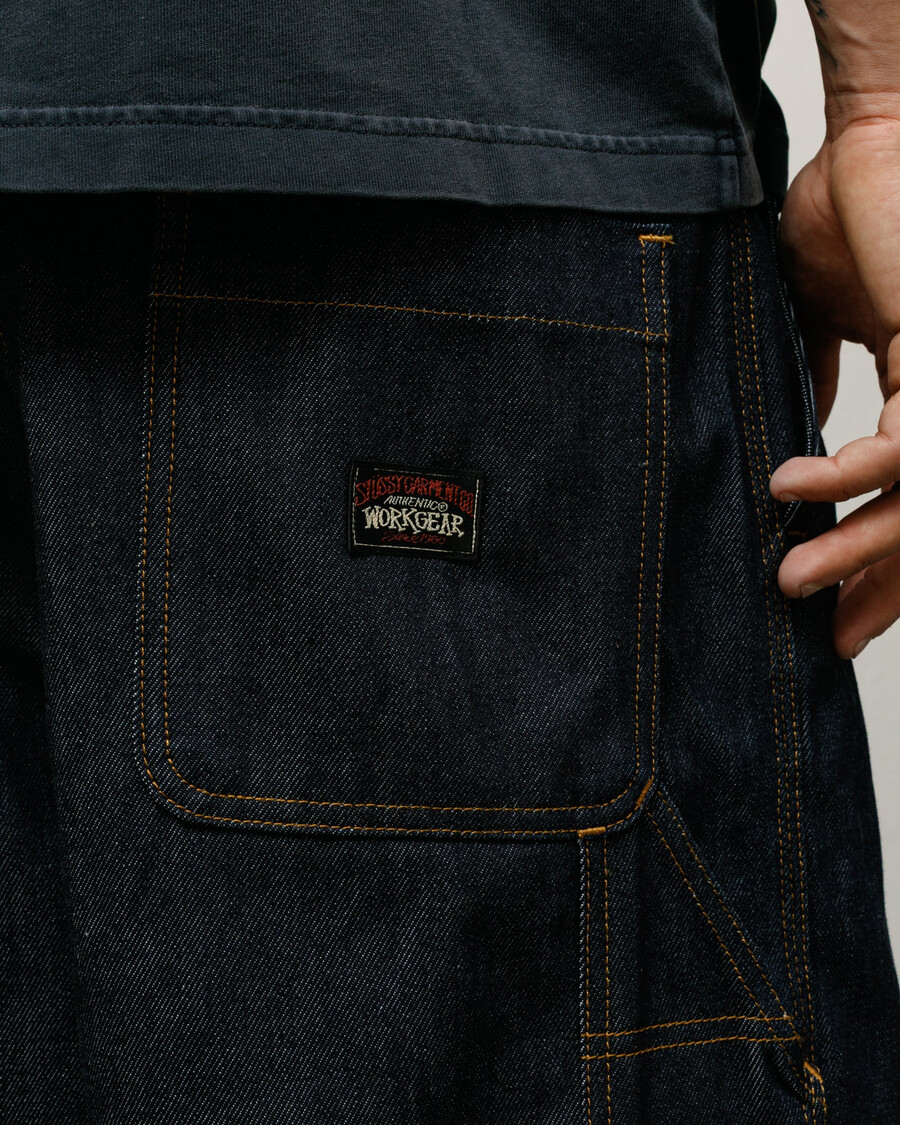 pantaloncini da lavoro in denim grezzo