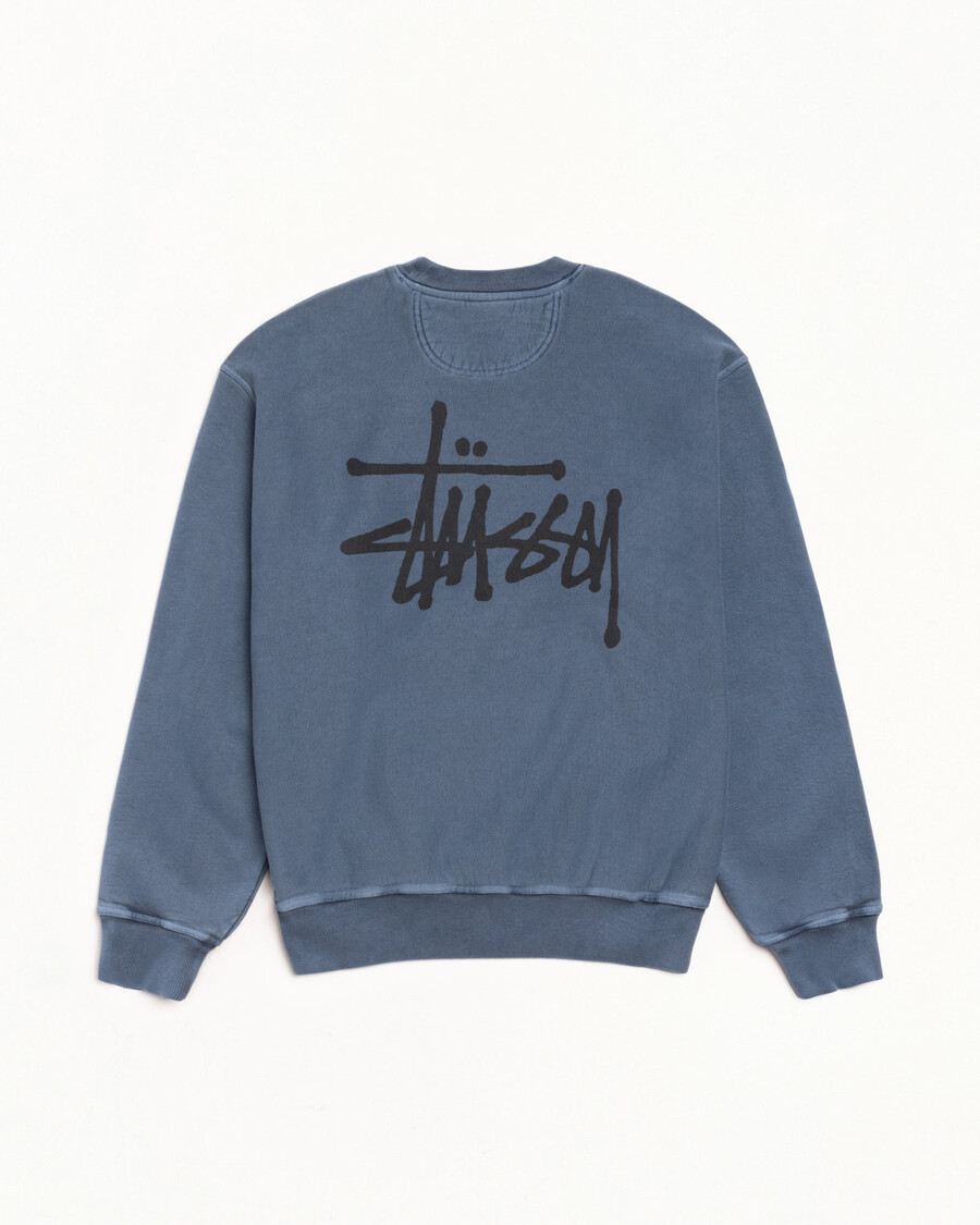 basic stüssy crew pigment dyed