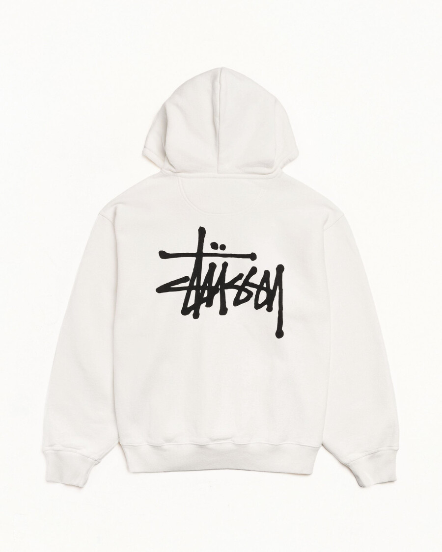 felpa con cappuccio stüssy basic tinta a pigmento
