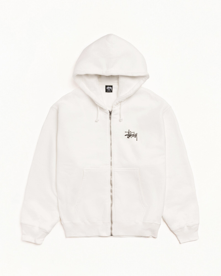 felpa con cappuccio stüssy basic tinta a pigmento