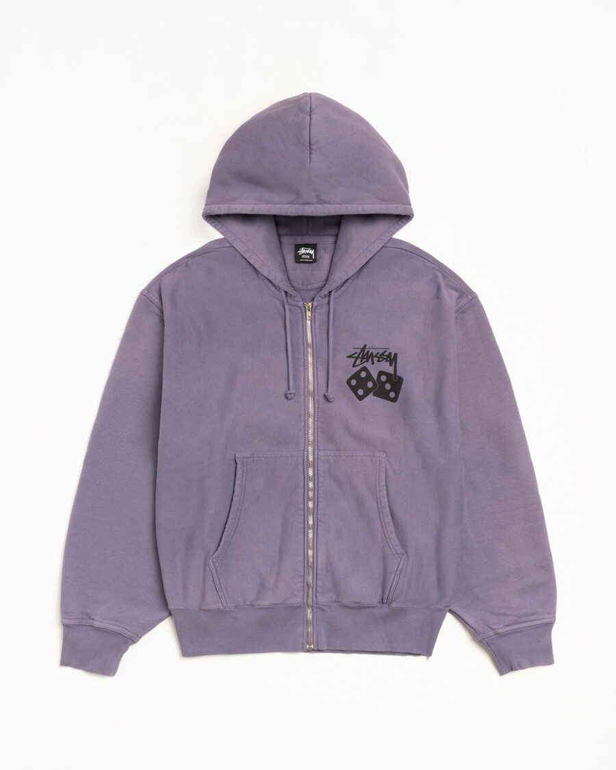 felpa con cappuccio dice zip tinta a pigmento