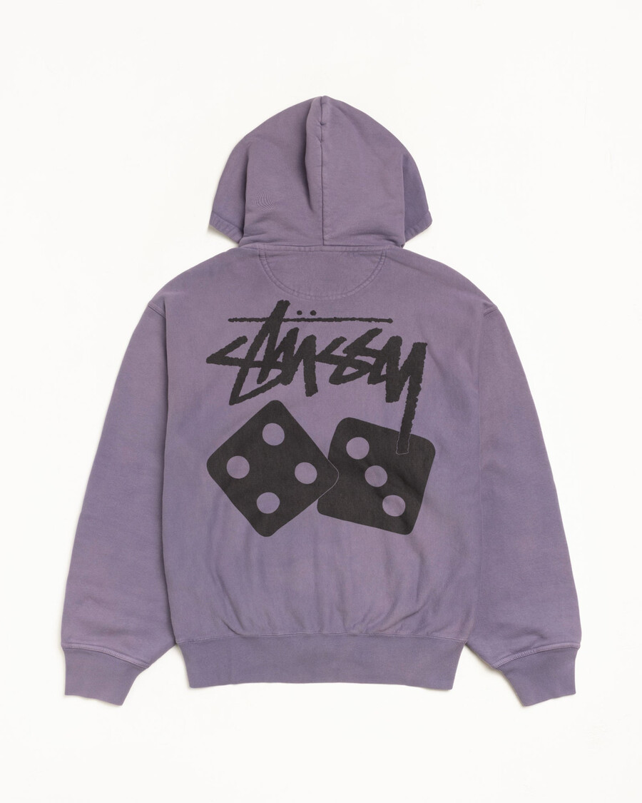 felpa con cappuccio dice zip tinta a pigmento